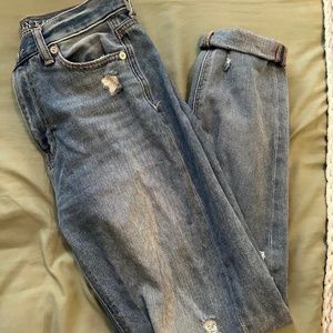 American Eagle Ripped Mom Jeans, 0